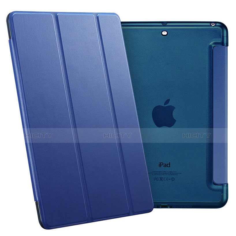 Carcasa de Cuero Cartera con Soporte L05 para Apple iPad Mini 3 Azul