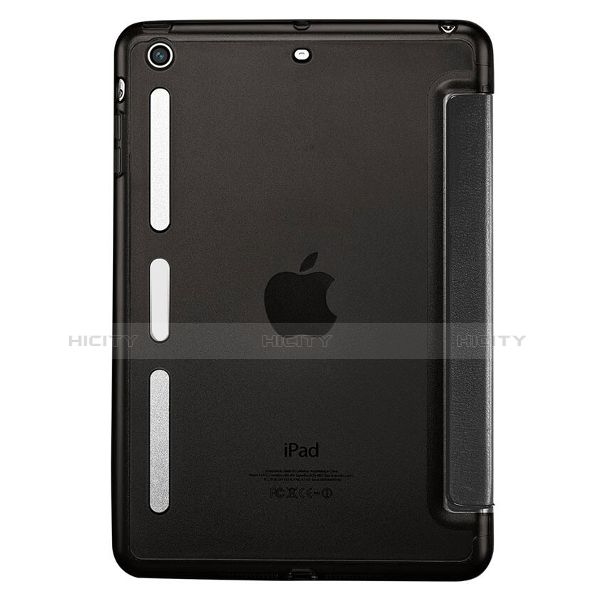 Carcasa de Cuero Cartera con Soporte L05 para Apple iPad Mini 3 Negro