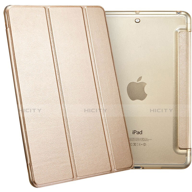 Carcasa de Cuero Cartera con Soporte L05 para Apple iPad Mini Oro