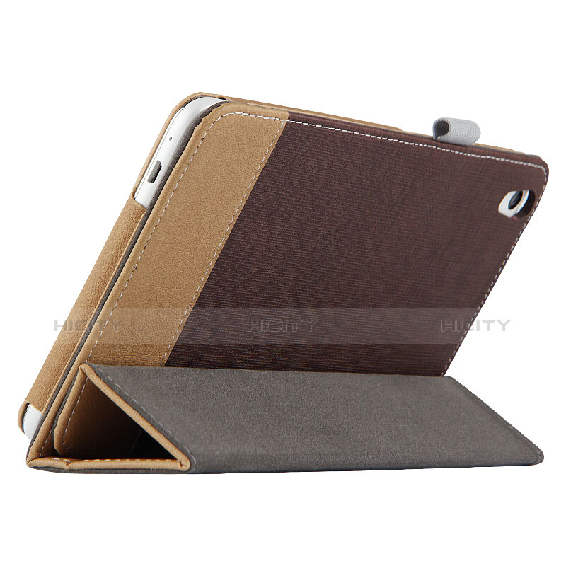 Carcasa de Cuero Cartera con Soporte L05 para Huawei Honor Pad 2 Marron