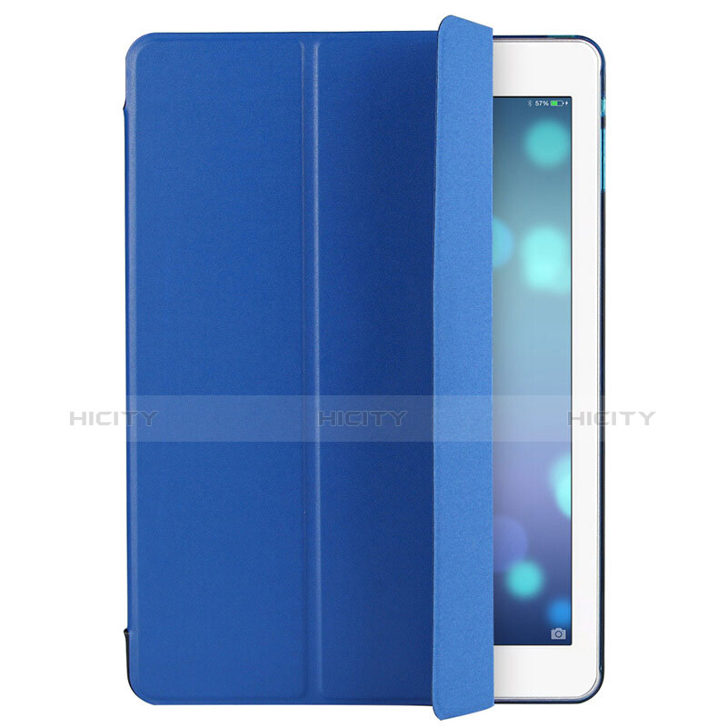 Carcasa de Cuero Cartera con Soporte L06 para Apple iPad Mini 3 Azul