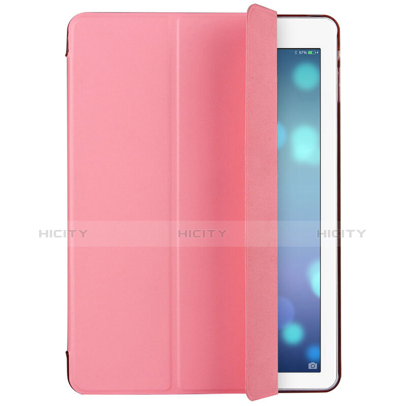Carcasa de Cuero Cartera con Soporte L06 para Apple iPad Mini 3 Rosa
