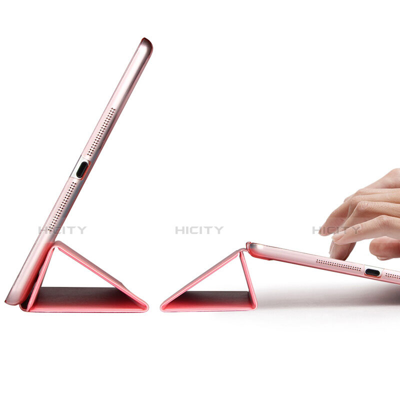 Carcasa de Cuero Cartera con Soporte L06 para Apple iPad Mini 3 Rosa