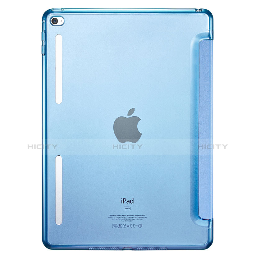 Carcasa de Cuero Cartera con Soporte L06 para Apple iPad Mini 4 Azul Cielo