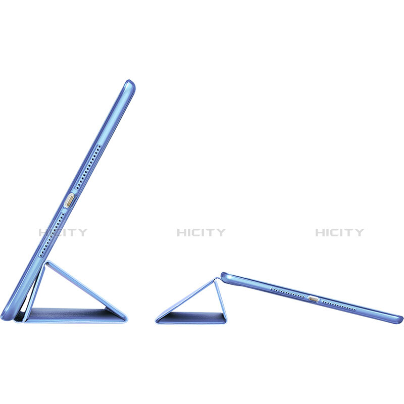Carcasa de Cuero Cartera con Soporte L06 para Apple iPad Mini 4 Azul Cielo