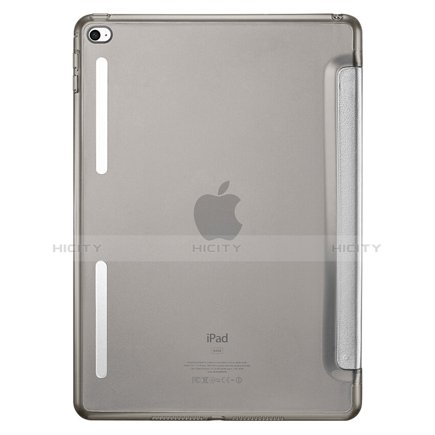 Carcasa de Cuero Cartera con Soporte L06 para Apple iPad Mini 4 Plata