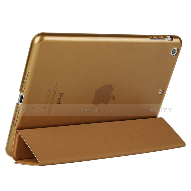 Carcasa de Cuero Cartera con Soporte L06 para Apple iPad Mini Marron