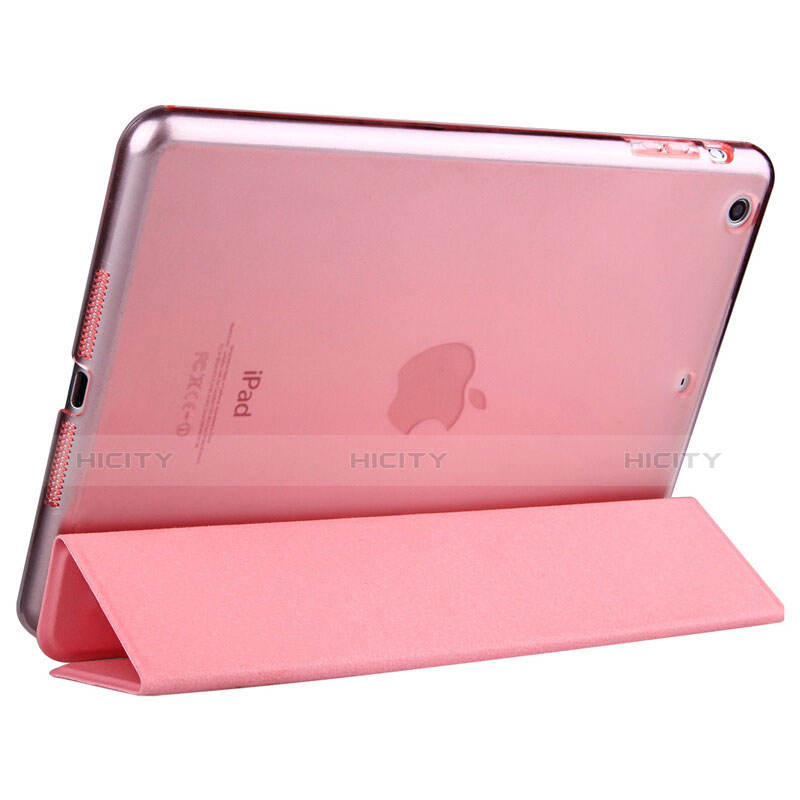 Carcasa de Cuero Cartera con Soporte L06 para Apple iPad Mini Rosa