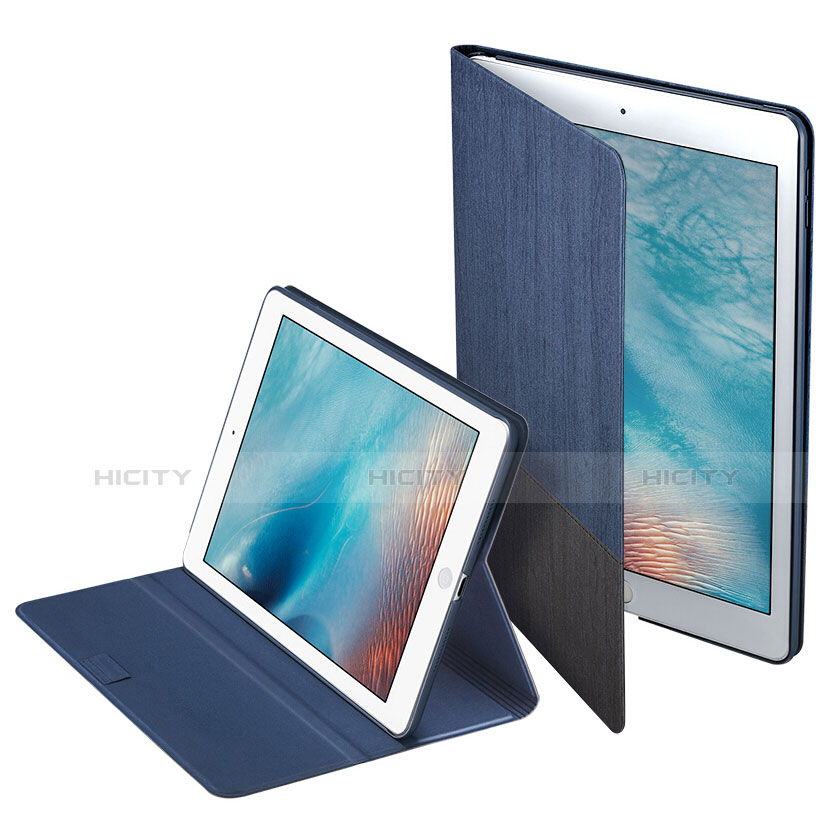 Carcasa de Cuero Cartera con Soporte L06 para Apple iPad Pro 10.5 Azul