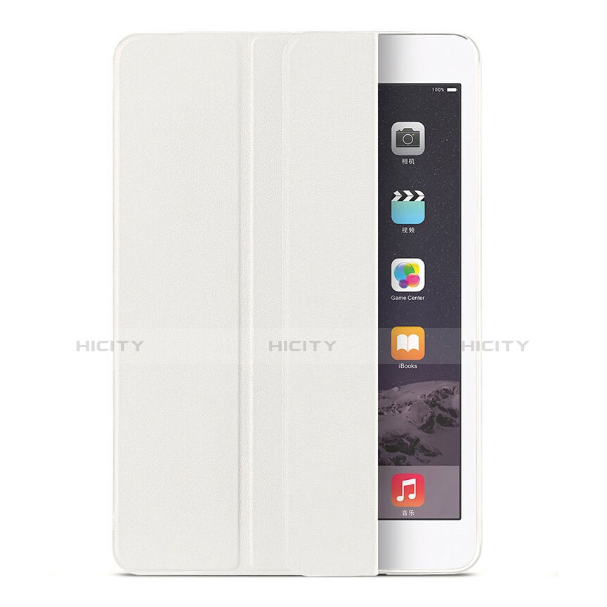 Carcasa de Cuero Cartera con Soporte para Apple iPad Air 2 Blanco