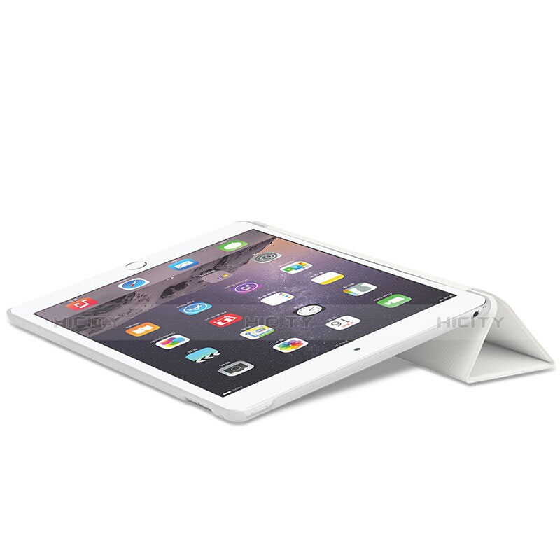 Carcasa de Cuero Cartera con Soporte para Apple iPad Air 2 Blanco