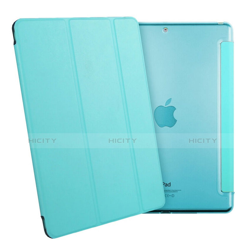 Carcasa de Cuero Cartera con Soporte para Apple iPad Air Azul Cielo