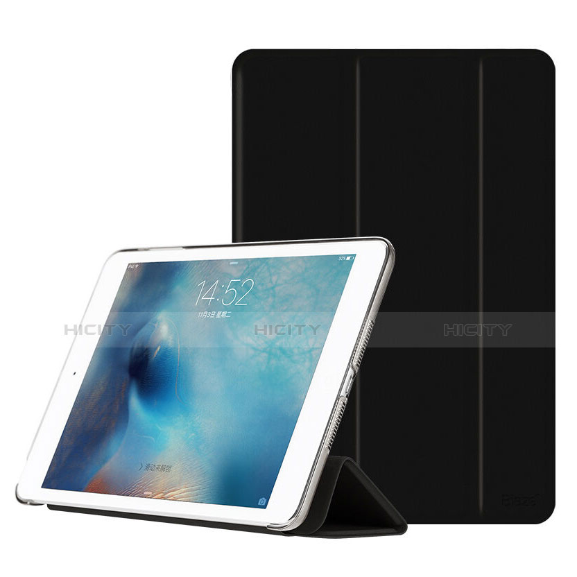 Carcasa de Cuero Cartera con Soporte para Apple iPad Mini 2 Negro