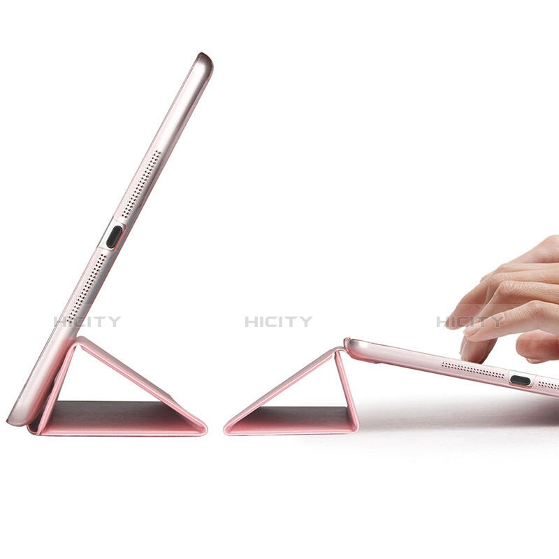 Carcasa de Cuero Cartera con Soporte para Apple iPad Mini 2 Oro Rosa