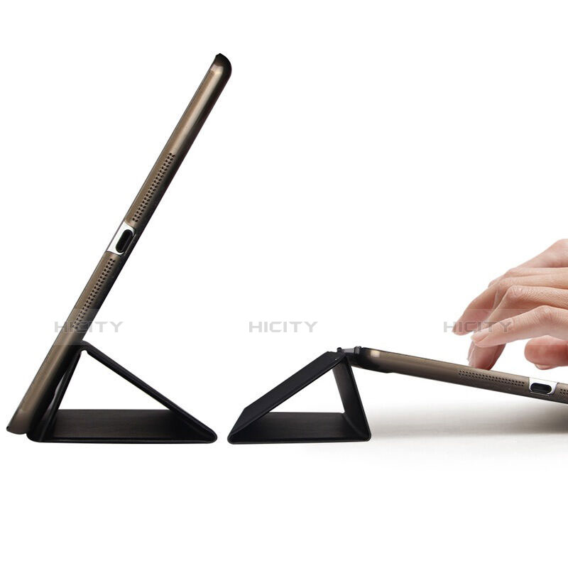 Carcasa de Cuero Cartera con Soporte para Apple iPad Mini Negro