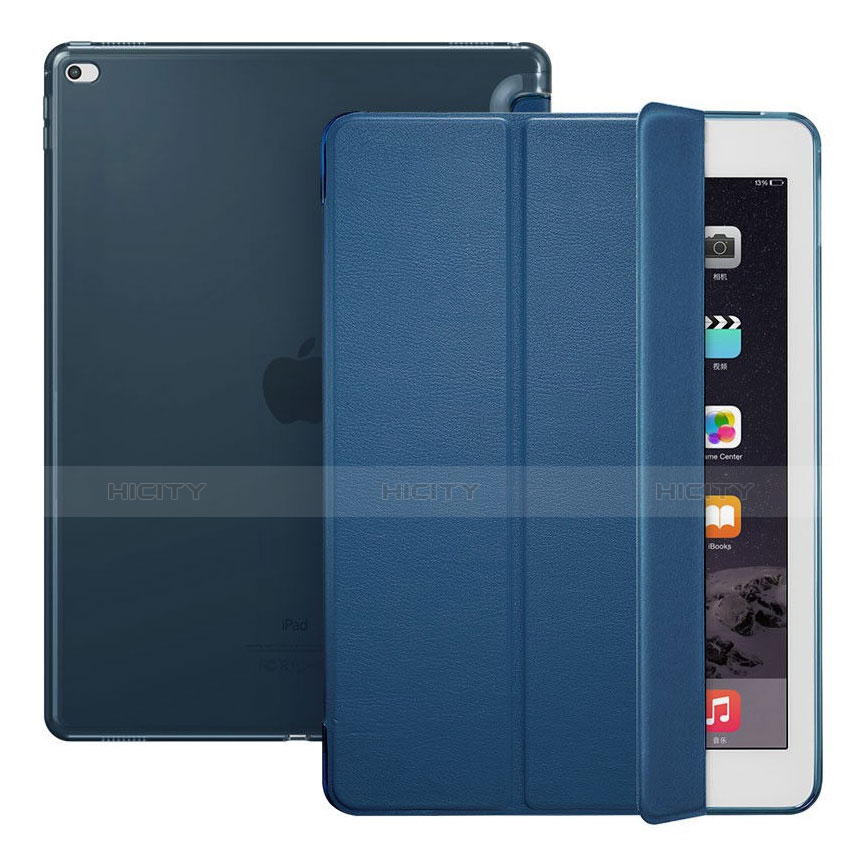 Carcasa de Cuero Cartera con Soporte para Apple iPad Pro 12.9 Azul