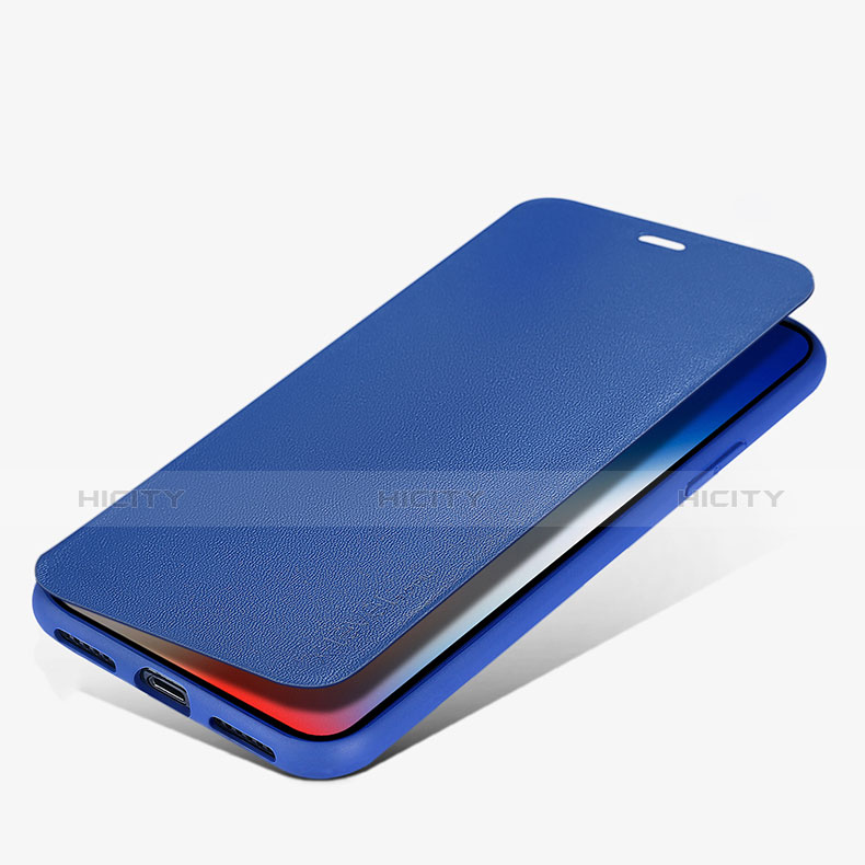Carcasa de Cuero Cartera con Soporte para Apple iPhone Xs Max Azul