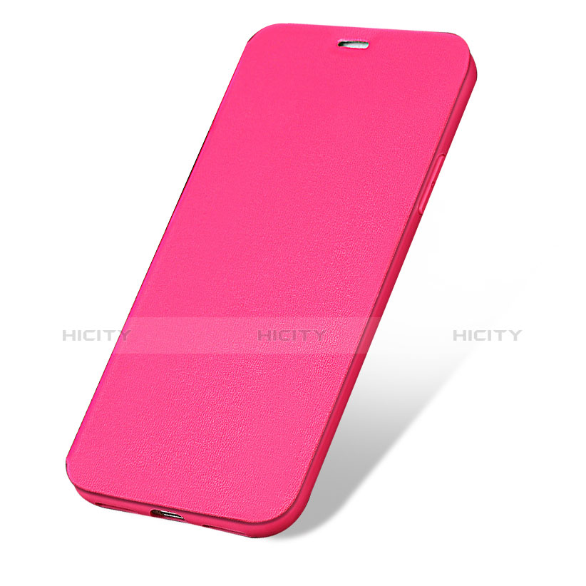 Carcasa de Cuero Cartera con Soporte para Apple iPhone Xs Max Rosa Roja