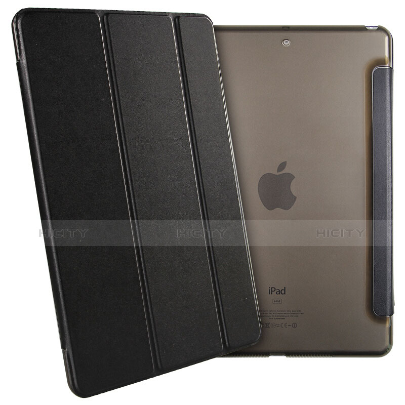 Carcasa de Cuero Cartera con Soporte para Apple New iPad 9.7 (2017) Negro