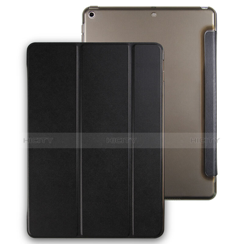 Carcasa de Cuero Cartera con Soporte para Apple New iPad 9.7 (2017) Negro