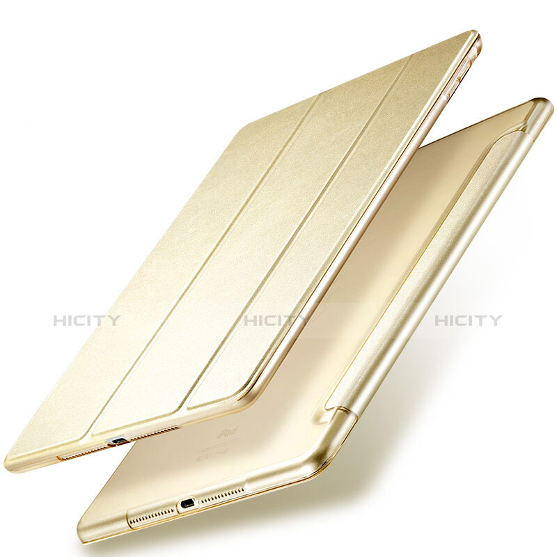 Carcasa de Cuero Cartera con Soporte para Apple New iPad 9.7 (2017) Oro