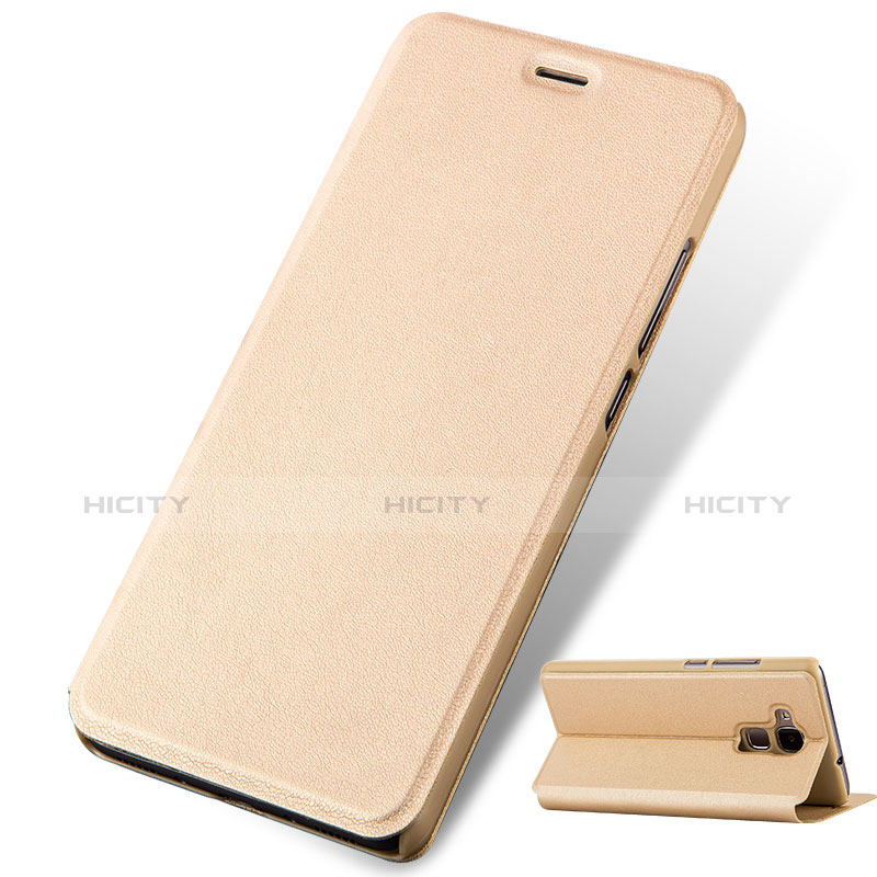 Carcasa de Cuero Cartera con Soporte para Huawei GR5 Mini Oro