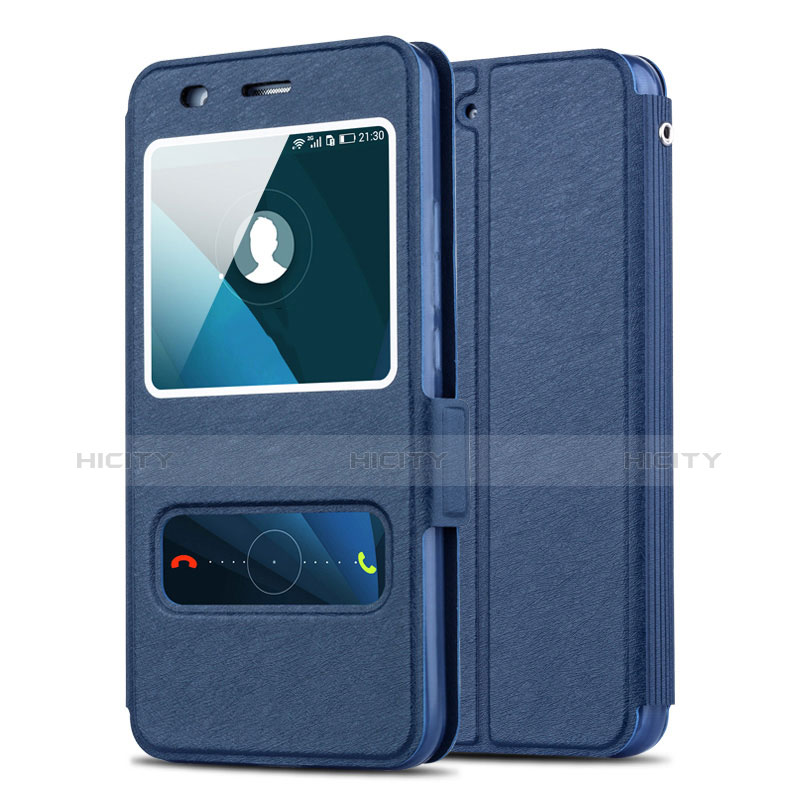 Carcasa de Cuero Cartera con Soporte para Huawei Honor 4A Azul