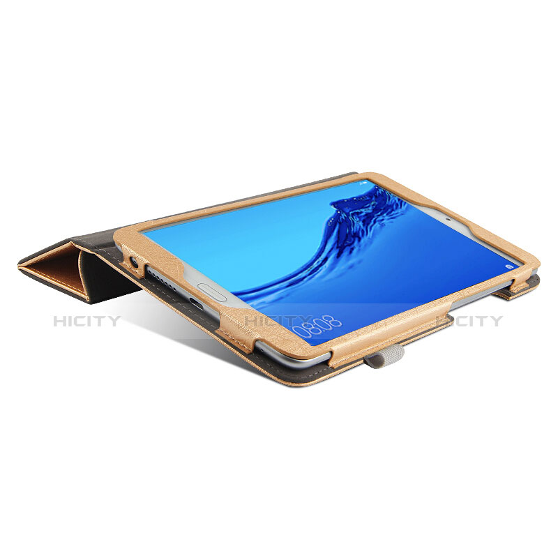 Carcasa de Cuero Cartera con Soporte para Huawei Honor WaterPlay 10.1 HDN-W09 Oro