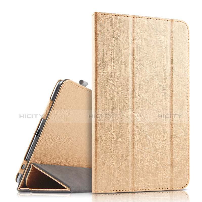 Carcasa de Cuero Cartera con Soporte para Huawei Honor WaterPlay 10.1 HDN-W09 Oro