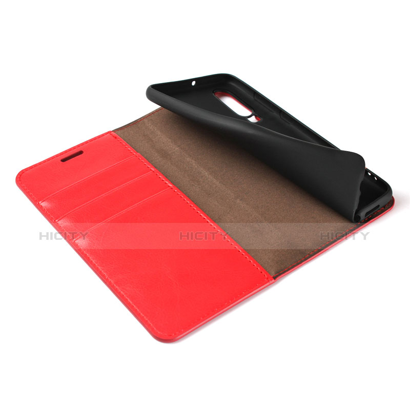 Carcasa de Cuero Cartera con Soporte para Huawei P30 Rojo