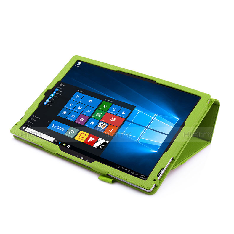 Carcasa de Cuero Cartera con Soporte para Microsoft Surface Pro 4 Verde