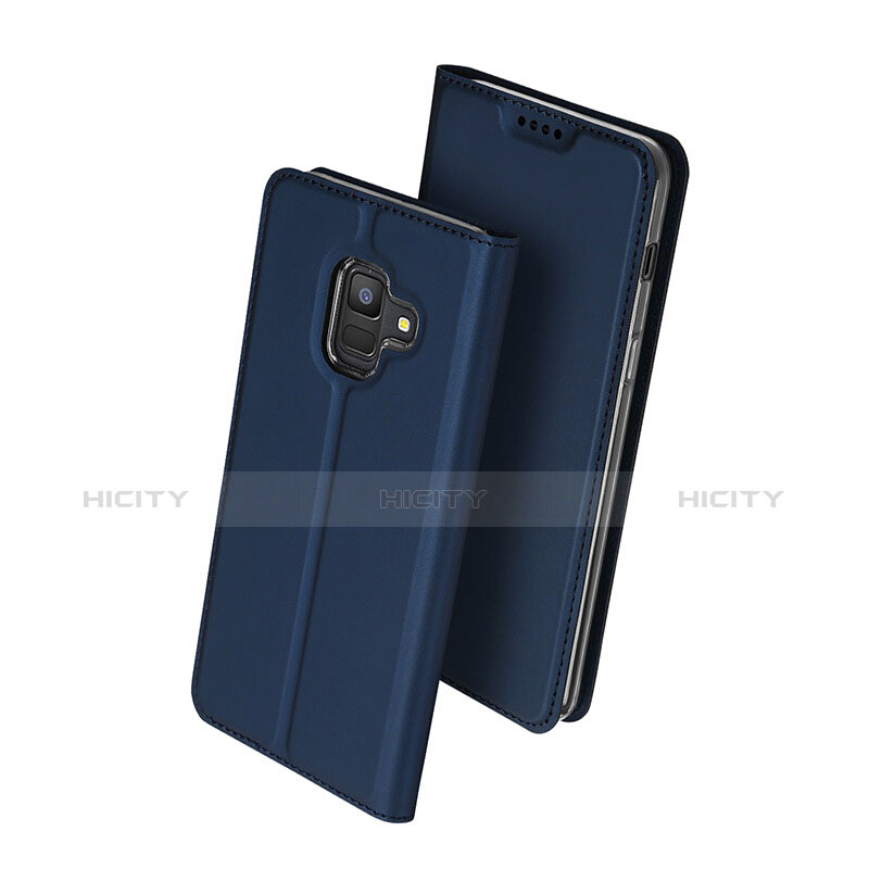 Carcasa de Cuero Cartera con Soporte para Samsung Galaxy A6 (2018) Azul