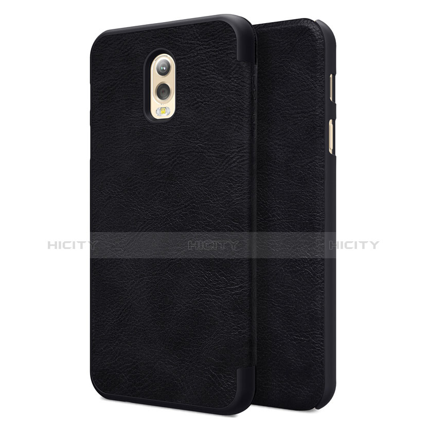 Carcasa de Cuero Cartera con Soporte para Samsung Galaxy C8 C710F Negro