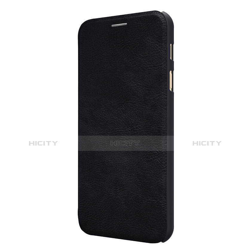 Carcasa de Cuero Cartera con Soporte para Samsung Galaxy J7 Plus Negro