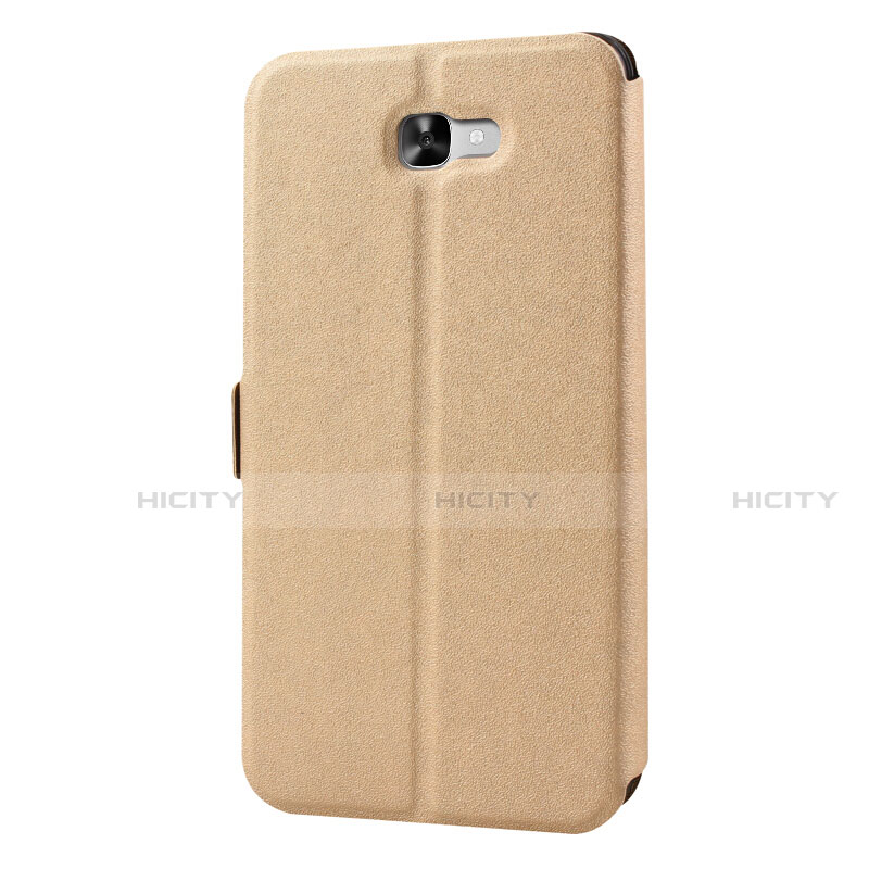 Carcasa de Cuero Cartera con Soporte para Samsung Galaxy J7 Prime Oro