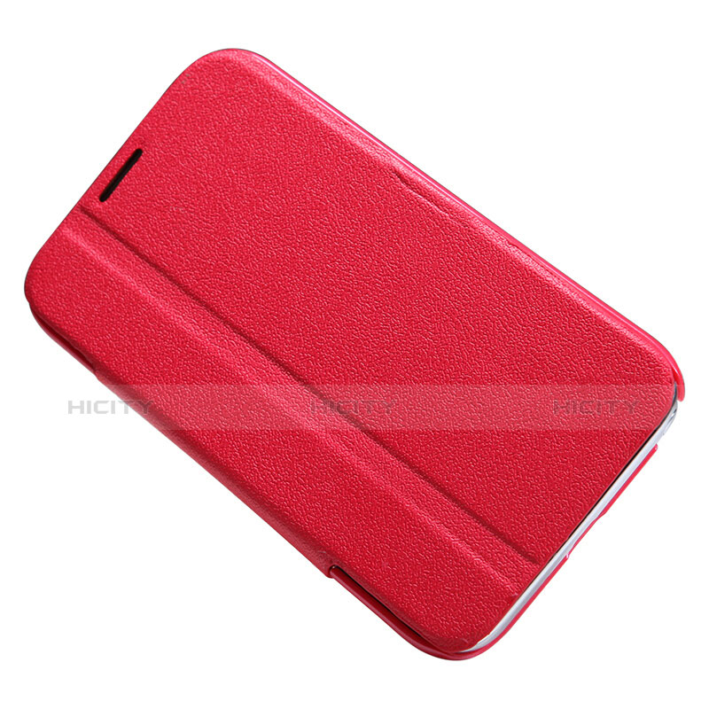 Carcasa de Cuero Cartera con Soporte para Samsung Galaxy Note 2 N7100 N7105 Rojo