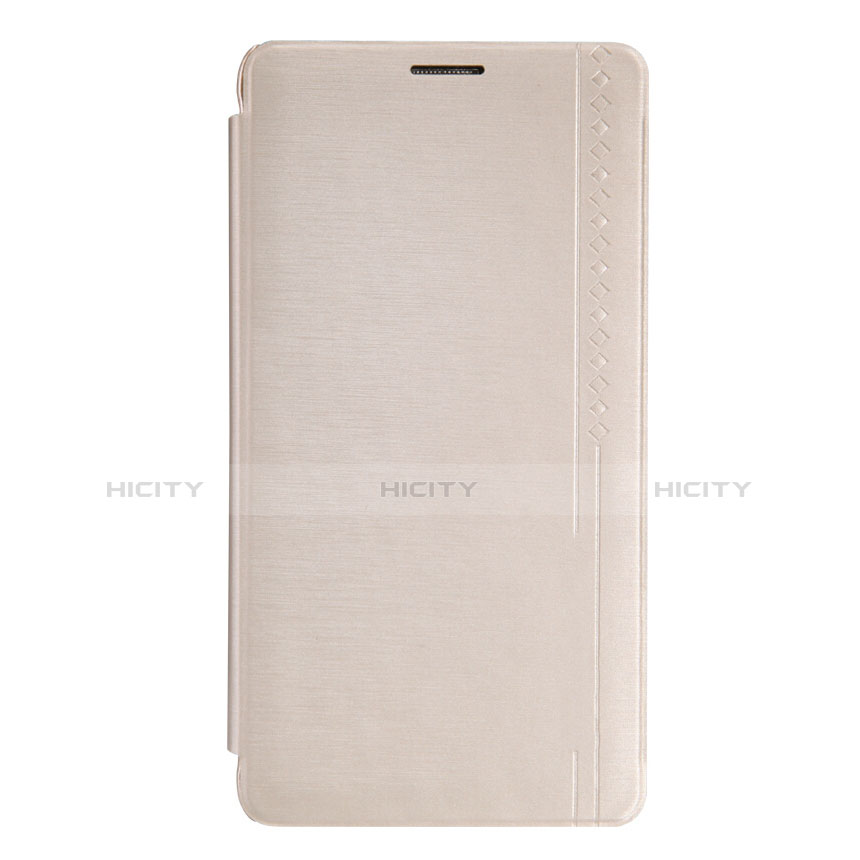 Carcasa de Cuero Cartera con Soporte para Samsung Galaxy Note 4 SM-N910F Oro