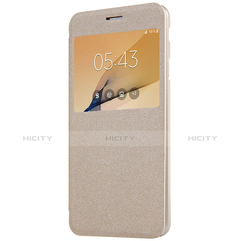 Carcasa de Cuero Cartera con Soporte para Samsung Galaxy On5 (2016) G570 G570F Oro