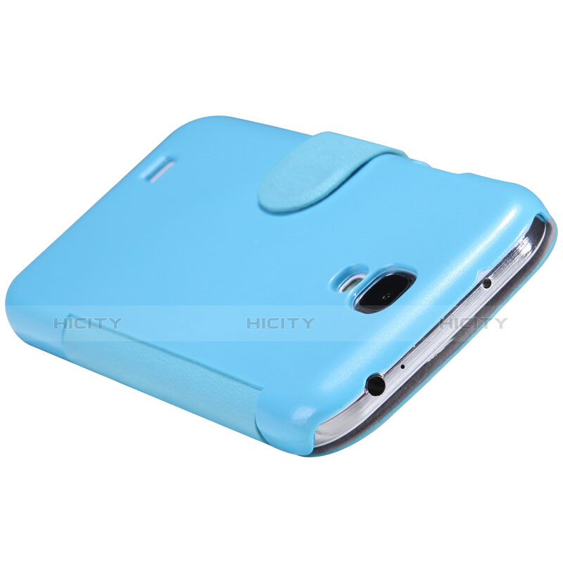 Carcasa de Cuero Cartera con Soporte para Samsung Galaxy S4 IV Advance i9500 Azul