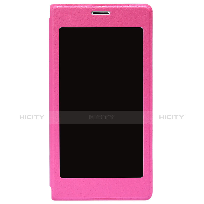 Carcasa de Cuero Cartera con Soporte para Samsung Galaxy S5 G900F G903F Rosa Roja