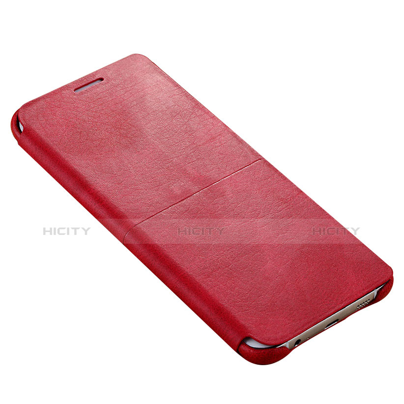 Carcasa de Cuero Cartera con Soporte para Samsung Galaxy S6 Edge+ Plus SM-G928F Rojo