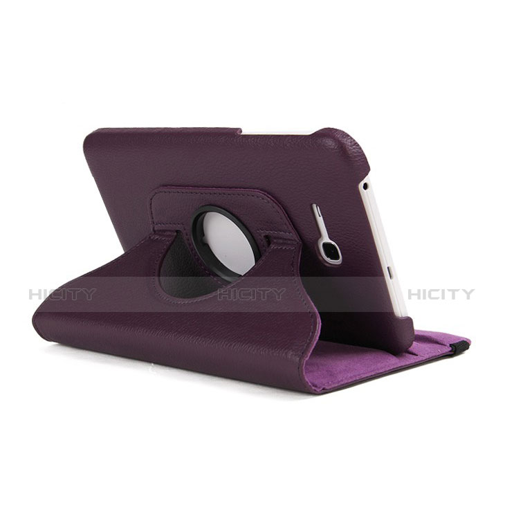 Carcasa de Cuero Cartera con Soporte para Samsung Galaxy Tab 3 Lite 7.0 T110 T113 Morado