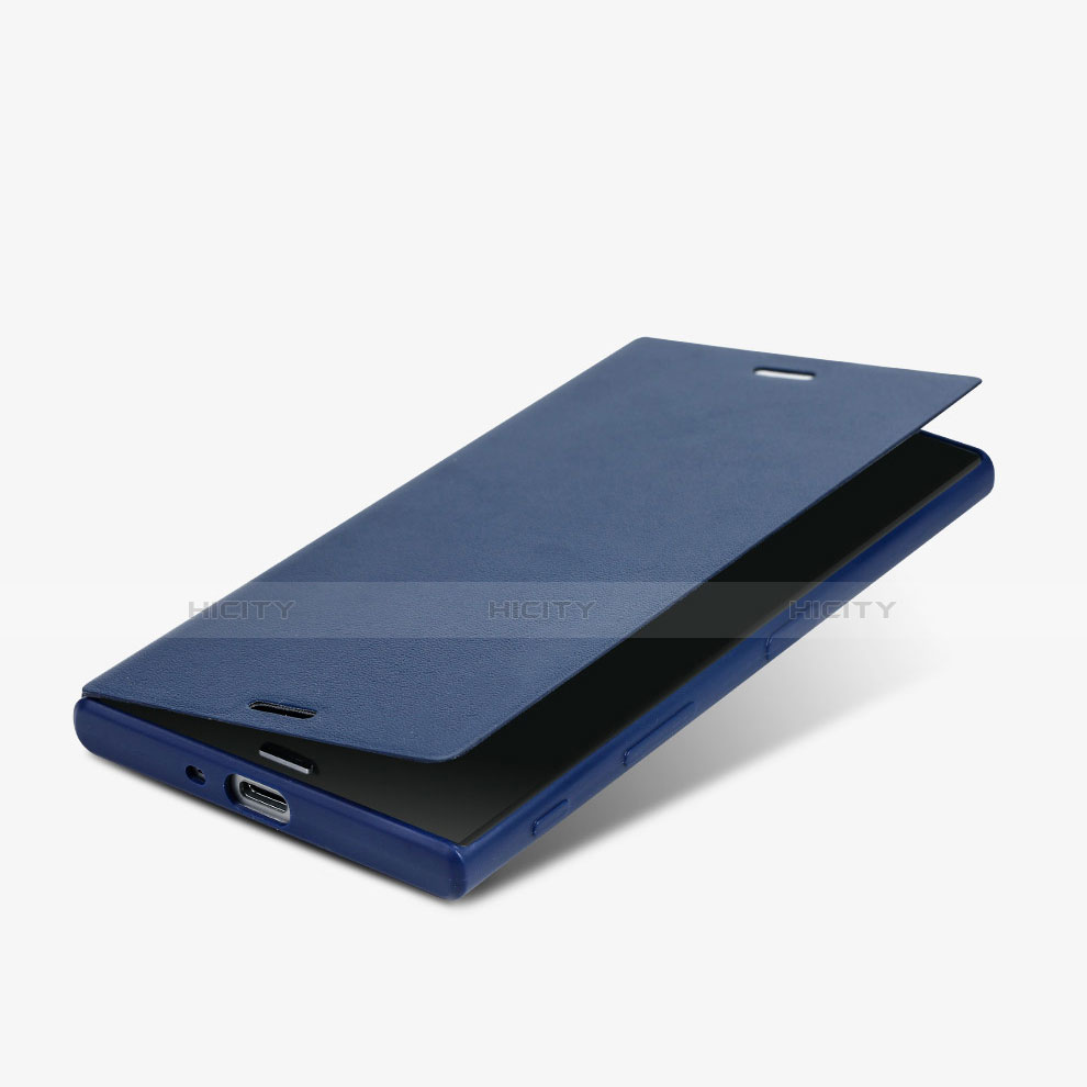 Carcasa de Cuero Cartera con Soporte para Sony Xperia XZs Azul