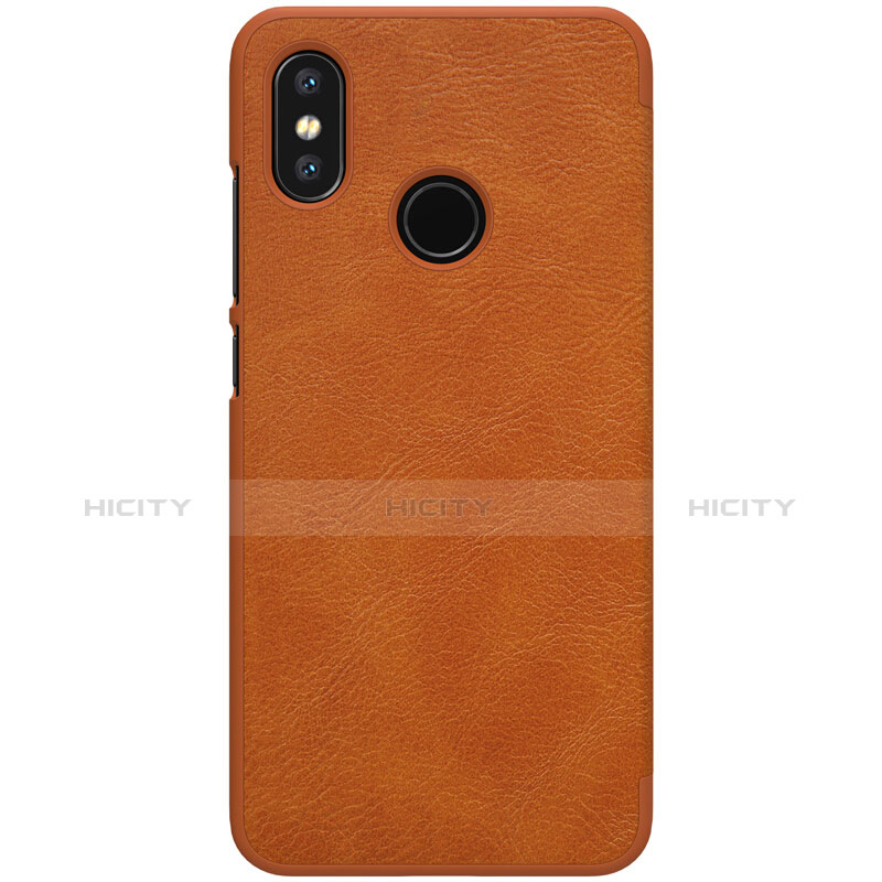 Carcasa de Cuero Cartera con Soporte para Xiaomi Mi 8 Marron