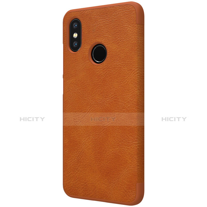 Carcasa de Cuero Cartera con Soporte para Xiaomi Mi 8 Marron