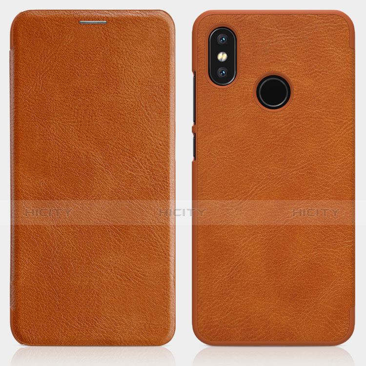 Carcasa de Cuero Cartera con Soporte para Xiaomi Mi 8 Marron