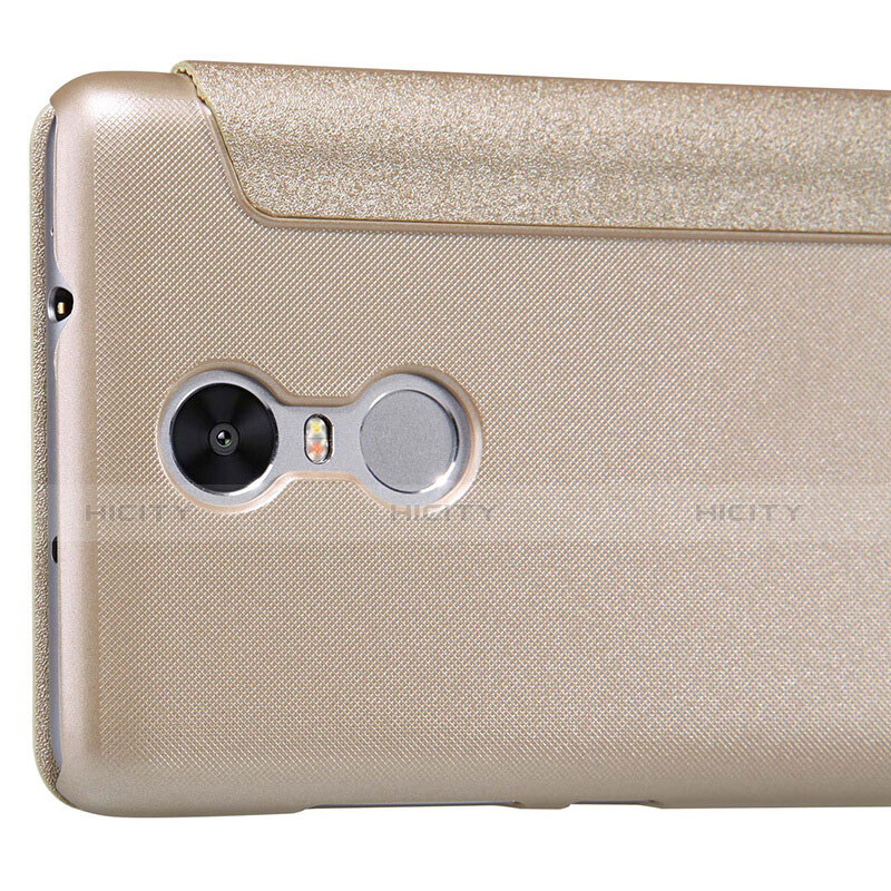 Carcasa de Cuero Cartera con Soporte para Xiaomi Redmi Note 3 Pro Oro