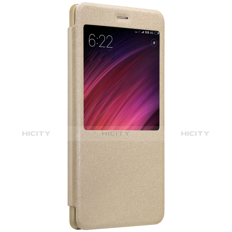 Carcasa de Cuero Cartera con Soporte para Xiaomi Redmi Note 4 Standard Edition Oro