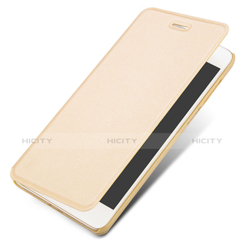 Carcasa de Cuero Cartera con Soporte R01 para Huawei Honor 8 Lite Oro