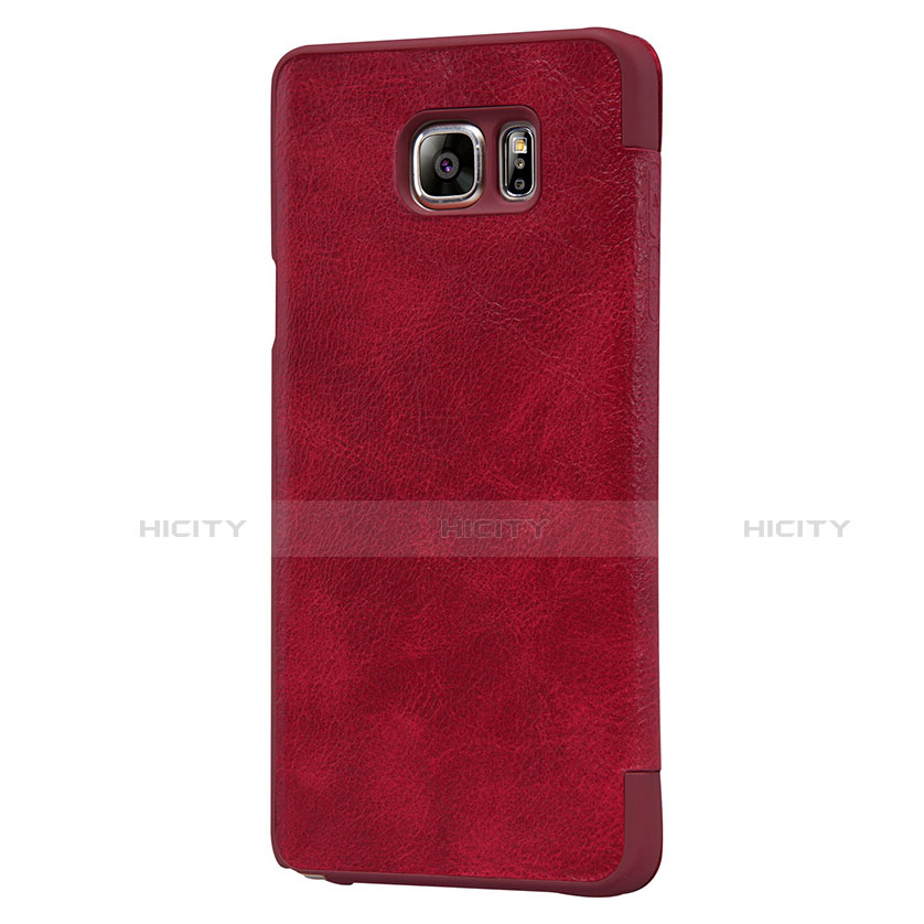 Carcasa de Cuero Cartera con Soporte U01 para Samsung Galaxy S7 Edge G935F Rojo